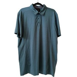 HYLETE Polo Shirt Mens XXL Green Performance Stretch Athletic Casual Adult